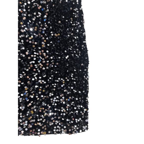 Vassia Kostara Sequin Mini Skirt Black Silver Sparkle Party Holiday Womans Small - Picture 4 of 13